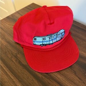 Red Embroidered Trailer Airstream Men's Cap Vintage